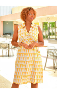 KIERA- Printed Lap Top Dress with Collar