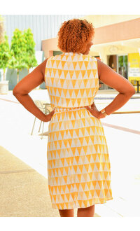 KIERA- Printed Lap Top Dress with Collar