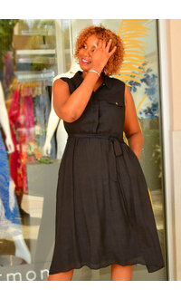 GERT- Armhole Dress with Collar & Band