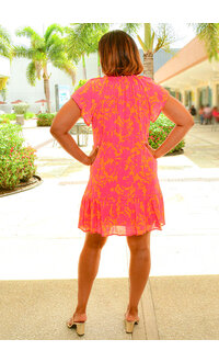 ROBERT LOUIS KIOAN- Floral Frill Sleeve Dress