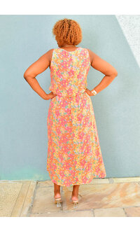 MARISSA OLIVIA GARRET- Long Floral Pop-Over Dress