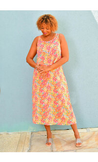 MARISSA OLIVIA GARRET- Long Floral Pop-Over Dress