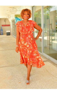 Maison Tara FRIYA- Floral Print Hi-Lo Dress