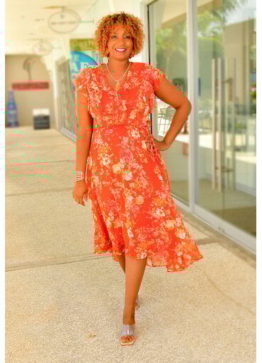 Maison Tara FRIYA- Floral Print Hi-Lo Dress