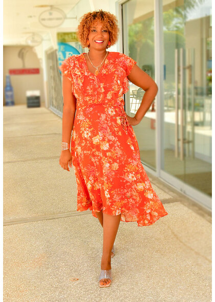 Maison Tara FRIYA- Floral Print Hi-Lo Dress