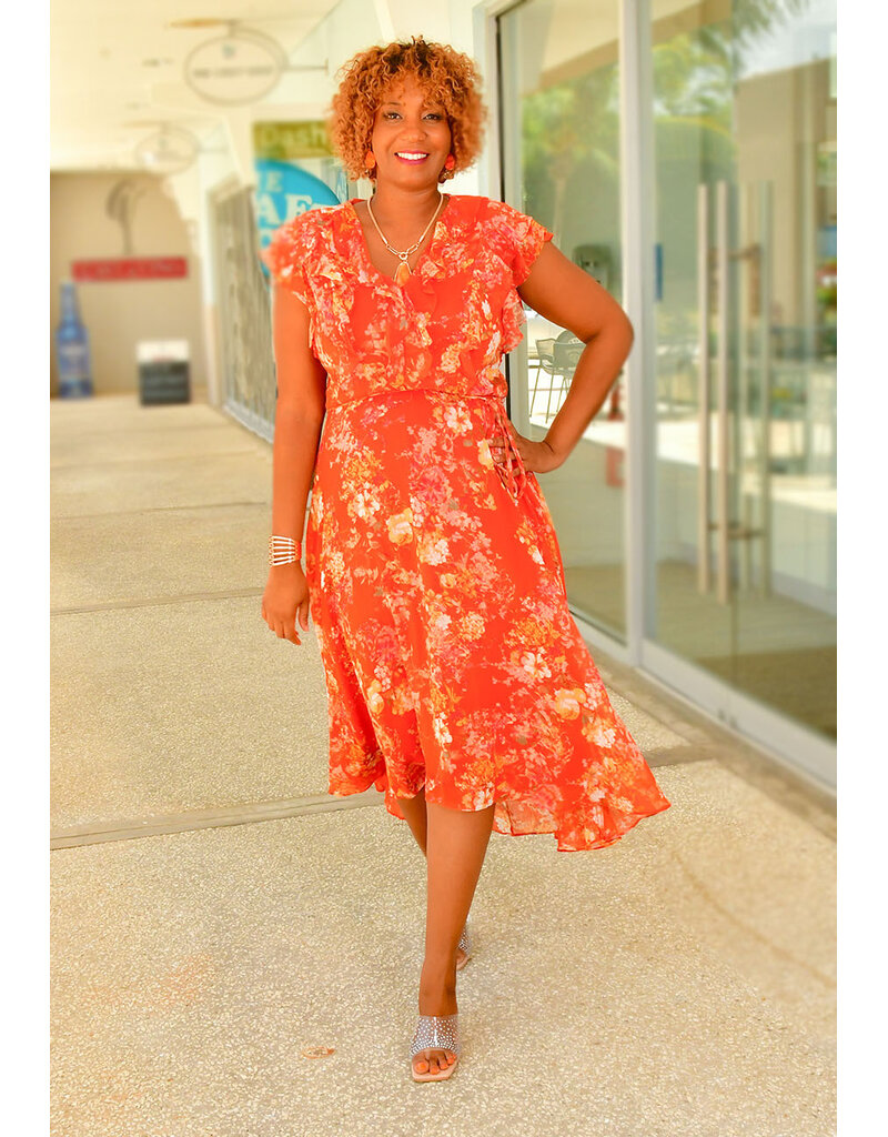 Maison Tara FRIYA- Floral Print Hi-Lo Dress