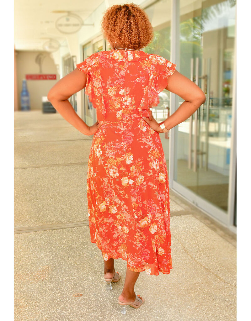 Maison Tara FRIYA- Floral Print Hi-Lo Dress