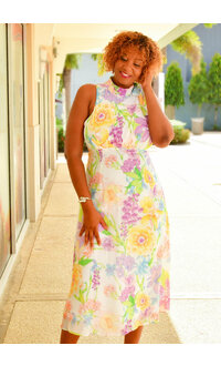 Julia Jordan FRELIA- Floral Hi Neck Dress