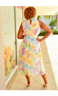 Julia Jordan FRELIA- Floral Hi Neck Dress