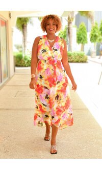 FEBA- Long Printed Hi-Lo Dress