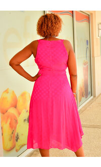 Signature FASHANA- Solid Circle Design Round Neck Dress