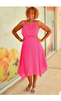 Signature FASHANA- Solid Circle Design Round Neck Dress