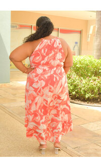 MLLE Gabrielle GIANA- Plus Size Floral Hi Low Dress with Band