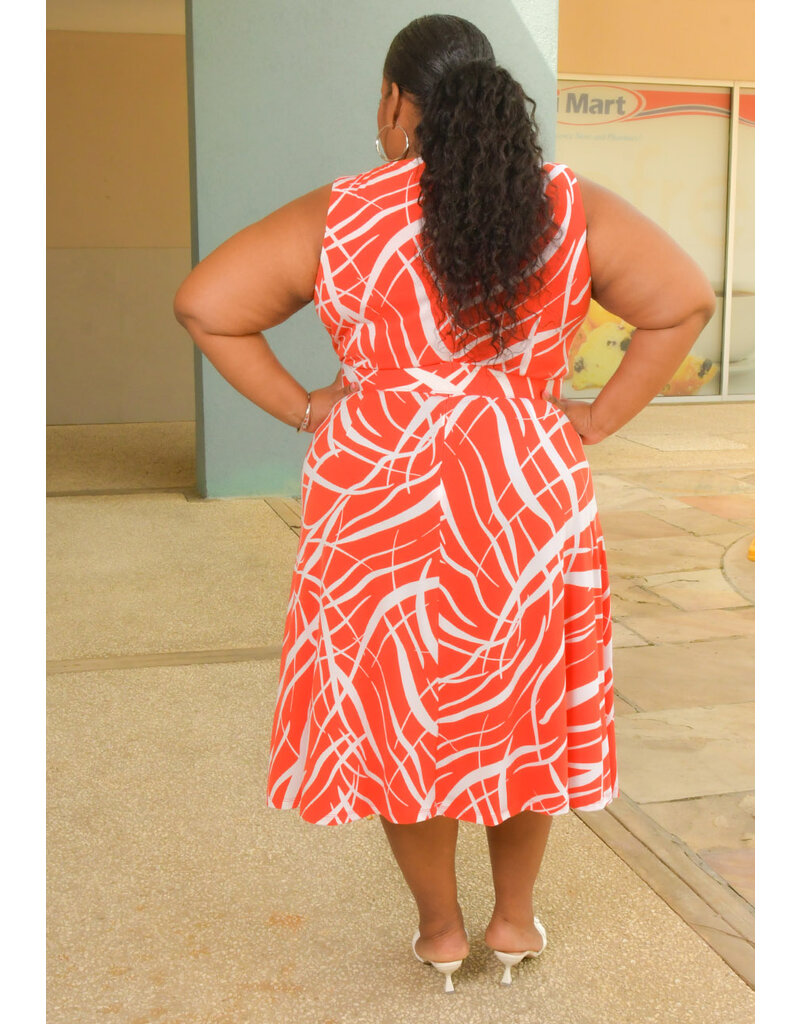 YAIR- Plus Size Armhole Dress with Belt