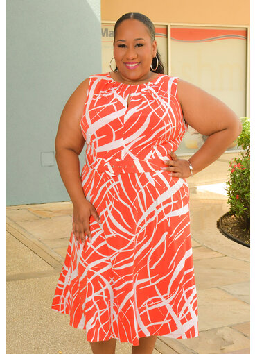 YAIR- Plus Size Armhole Dress with Belt