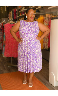 YOELI- Plus Size Printed Armhole Dress