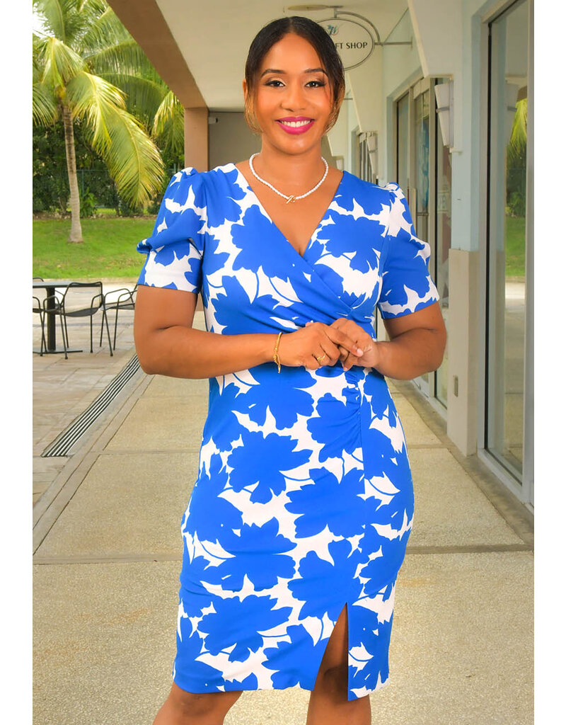 Shelby & Palmer ROSALIE- Printed Lap Top Gather Dress