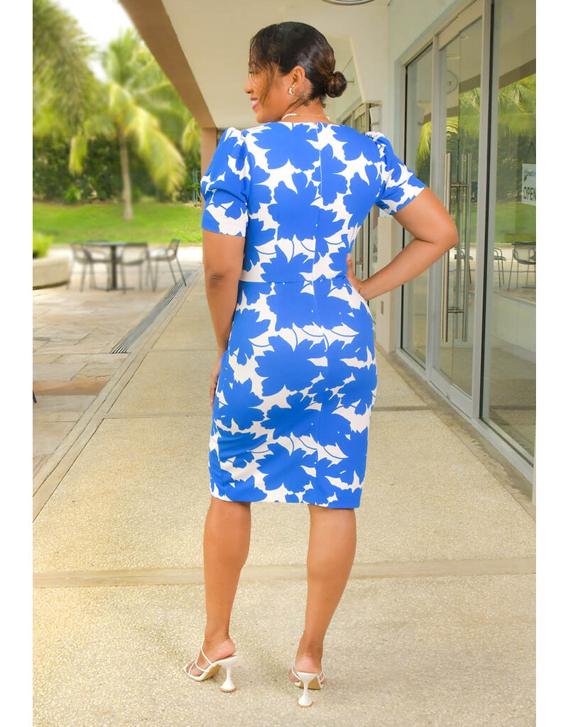 Shelby & Palmer ROSALIE- Printed Lap Top Gather Dress