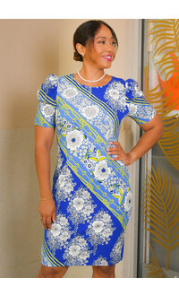 RYDER- Printed Dress With Gather Sleeves