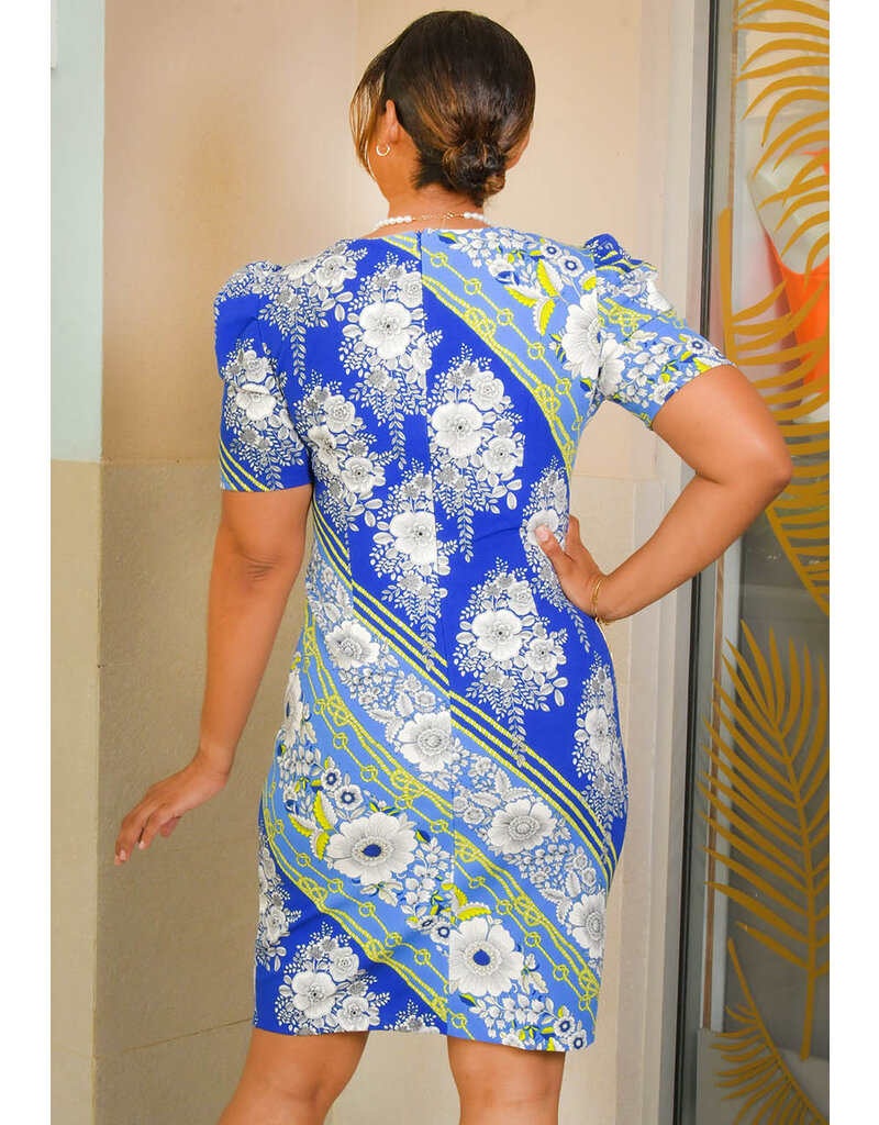 RYDER- Printed Dress With Gather Sleeves
