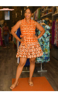 KOJUO- Armhole Button Down Dress with Collar