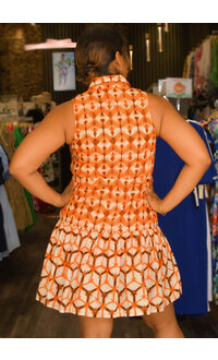 KOJUO- Armhole Button Down Dress with Collar
