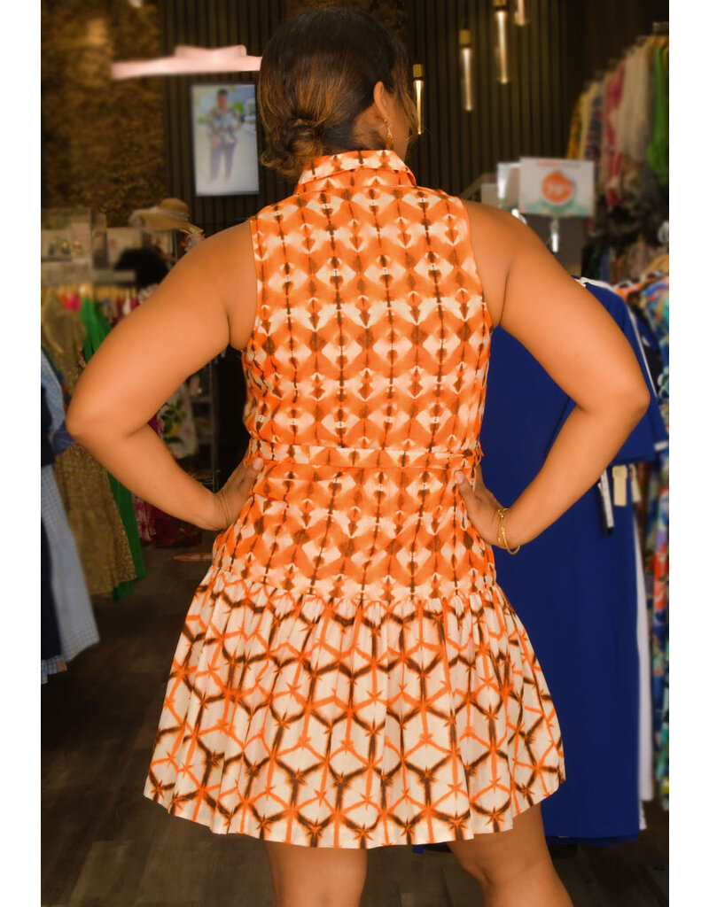 KOJUO- Armhole Button Down Dress with Collar