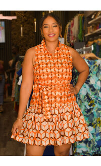KOJUO- Armhole Button Down Dress with Collar