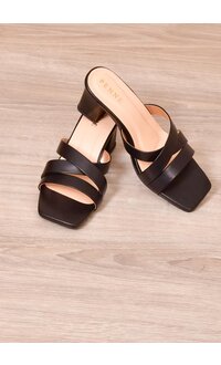 PENNE Slip On Chunky Heel Strappy Shoes