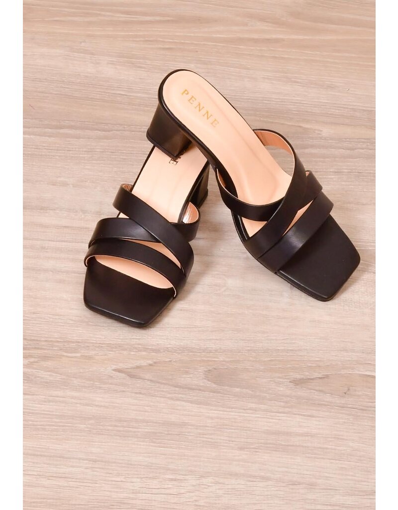 PENNE Slip On Chunky Heel Strappy Shoes