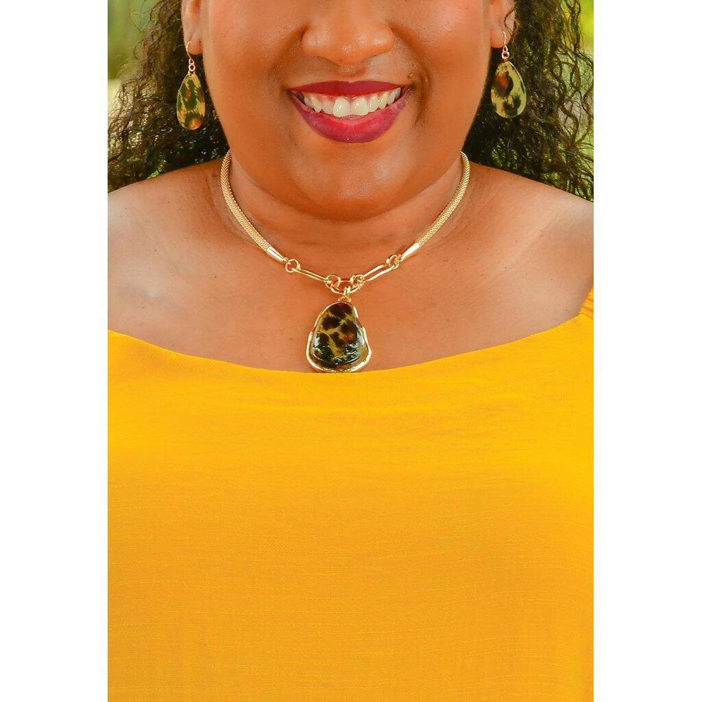 Drop Stone Necklace Set
