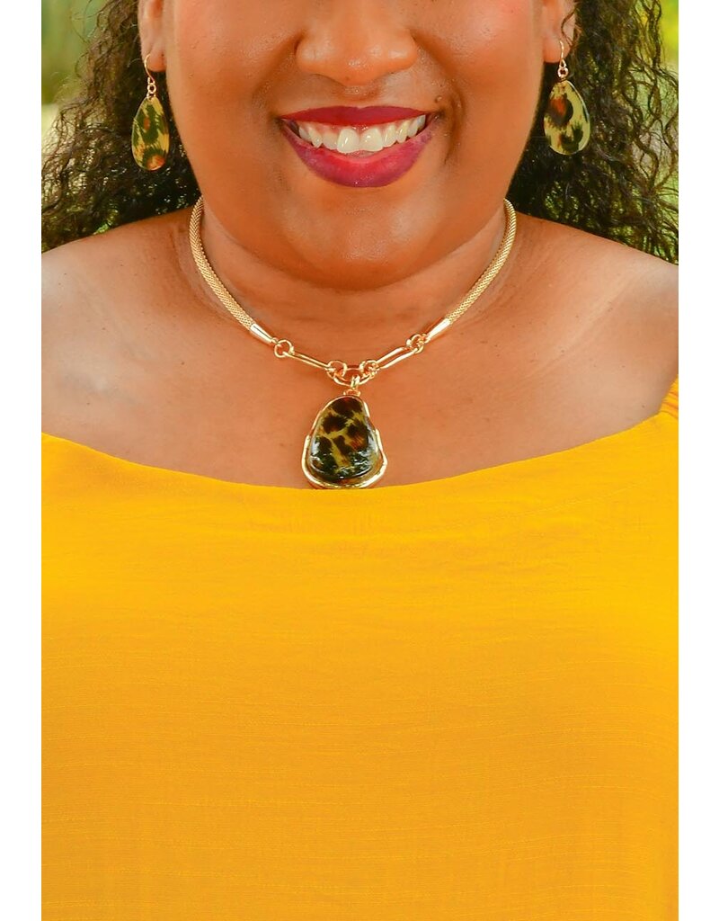 AJ Fashions Drop Stone Necklace Set