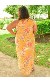 MLLE Gabrielle GARY-Plus Size Printed Hi-Neck Dress with Keyhole