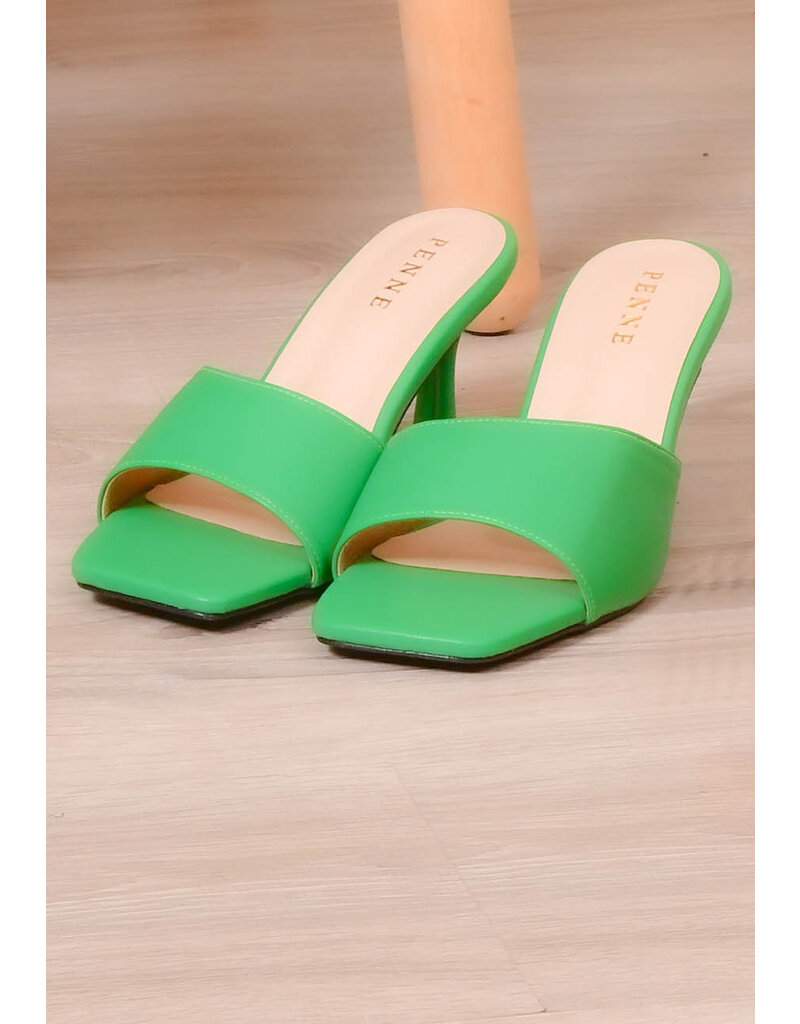PENNE Slip On Square Tip Shoes with Heels