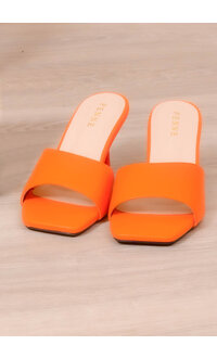 PENNE Slip On Square Tip Shoes with Heels