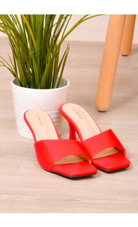 PENNE Slip On Square Tip Shoes with Heels