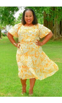 MLLE Gabrielle GERMO- Plus Size Printed Elastic Waist with Band