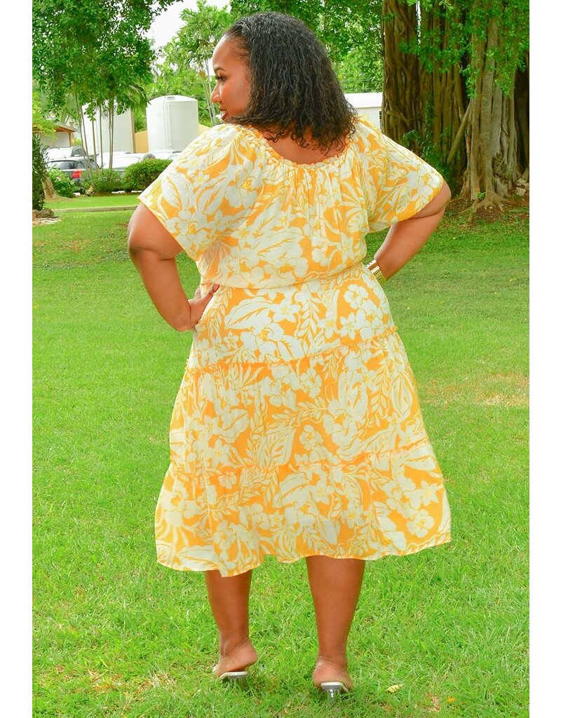 MLLE Gabrielle GERMO- Plus Size Printed Elastic Waist with Band