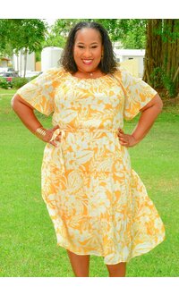 MLLE Gabrielle GERMO- Plus Size Printed Elastic Waist with Band