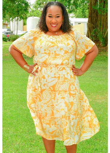 MLLE Gabrielle GERMO- Plus Size Printed Elastic Waist with Band