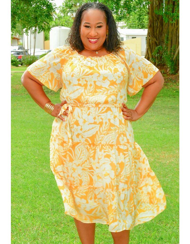 MLLE Gabrielle GERMO- Plus Size Printed Elastic Waist with Band