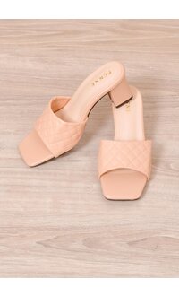 PENNE Quilted Slip On Chunky Heel Shoes