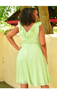 Maison Tara FRIGIA- Solid V Neck Dress with String