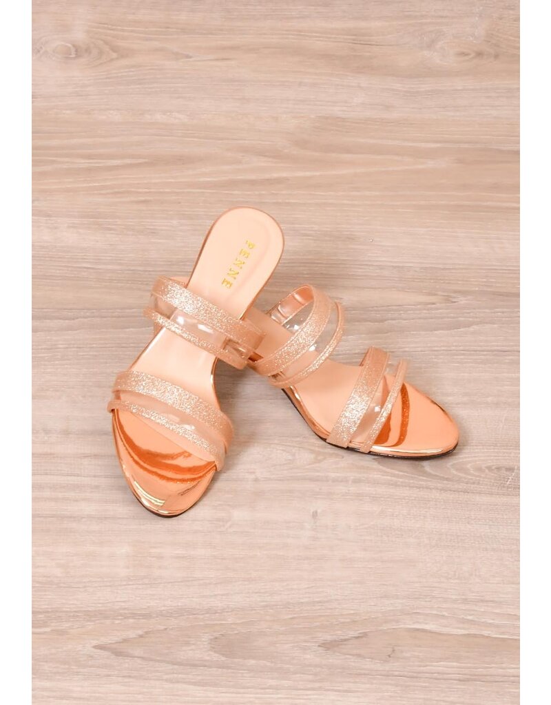 PENNE Glitter 2 Strap Shoes with Clear Strips