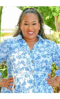 MLLE Gabrielle KAJAHI- Plus Size Floral Button Down Dress