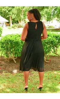 Maison Tara MACHEL- Steam Pleat Pop Over Shimmer Dress