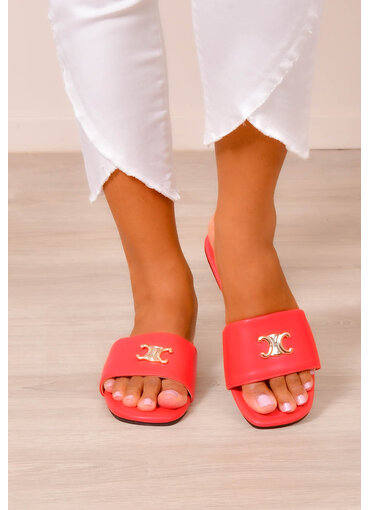 PENNE PU Leather Slippers with Brooch