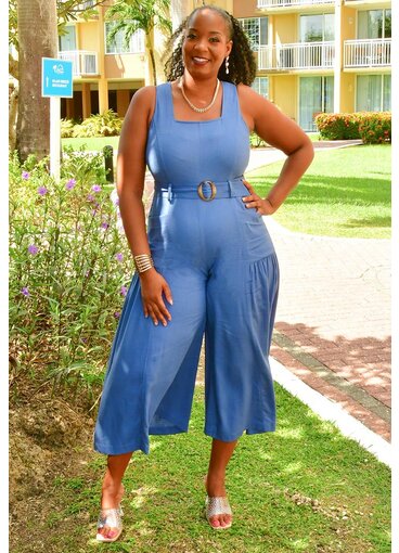 Maison Tara NAJAN-  Solid Square Neck Jumper with Belt