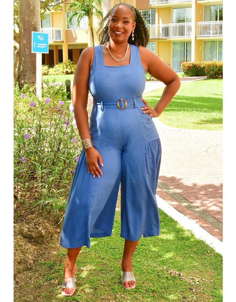 Maison Tara NAJAN-  Solid Square Neck Jumper with Belt