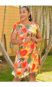 Jessica Rose NIJIA- Floral Short Sleeve Dress with Tie